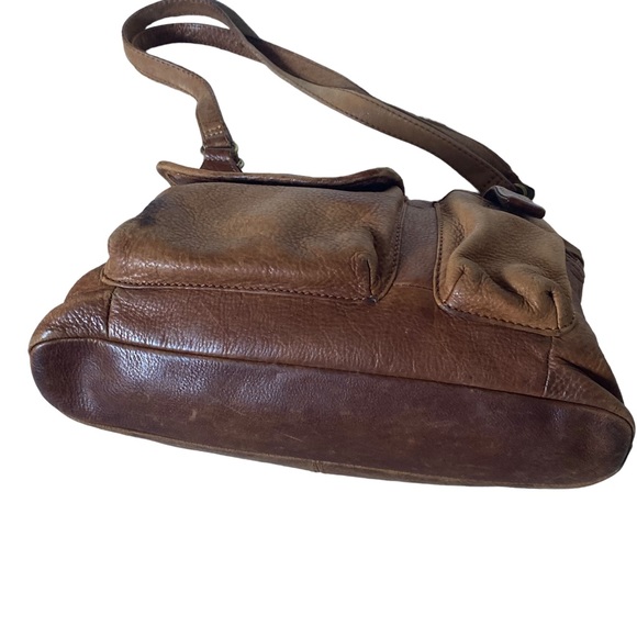 Vintage Fossil tan /brown leather shoulder bag75082 (b83) - Picture 10 of 17